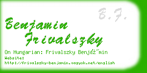 benjamin frivalszky business card